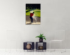Man Playing Golf Wall Art Print on the wall