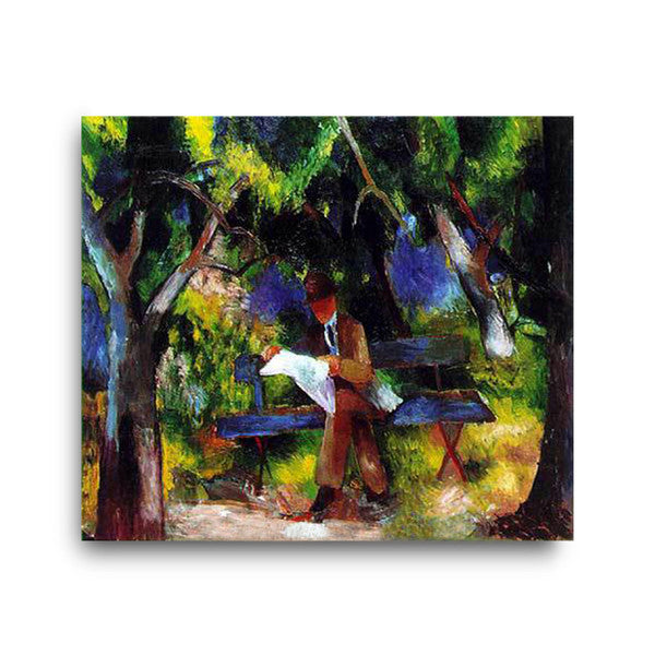 August Macke | Man Reading in the Park