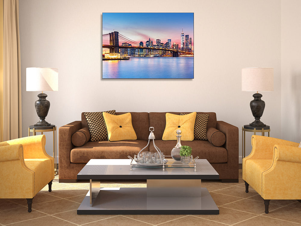 Manhattan Skyline Wall Art Print on the wall