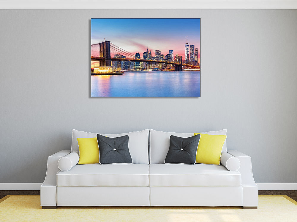 Manhattan Skyline Wall Art Print on the wall
