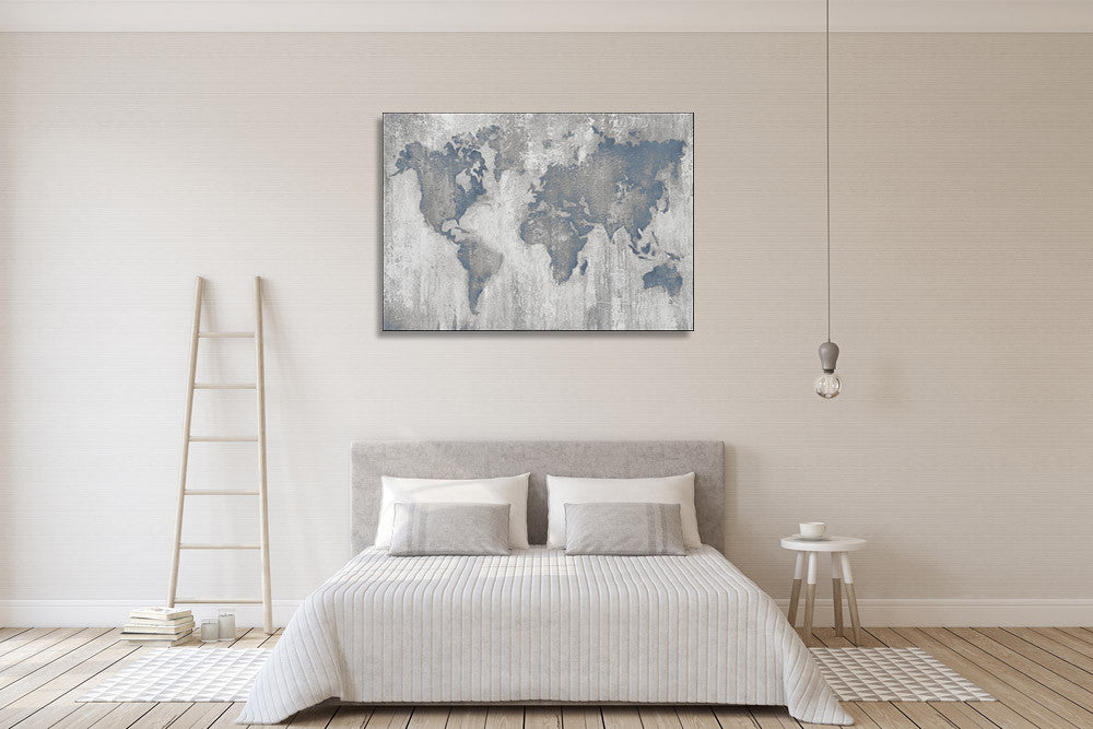 Map of the World V4 Wall Print on the wall
