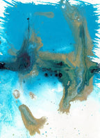 Marbling Blue Blown Wall Art Print