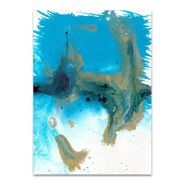 Marbling Blue Blown Wall Art Print