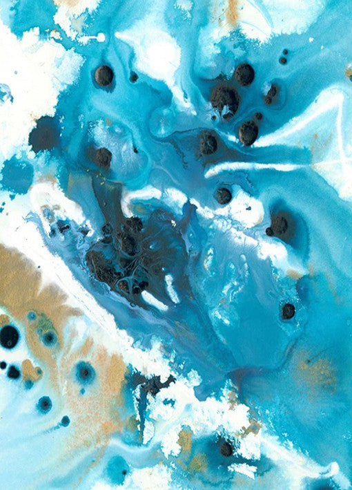 Marbling Blue Water Wall Art Print