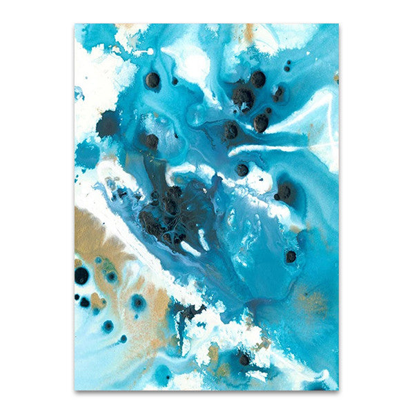Marbling Blue Water Wall Art Print
