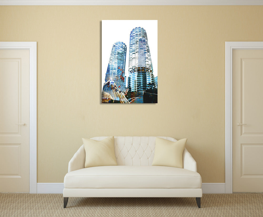 Marina City Chicago Wall Art Print on the wall