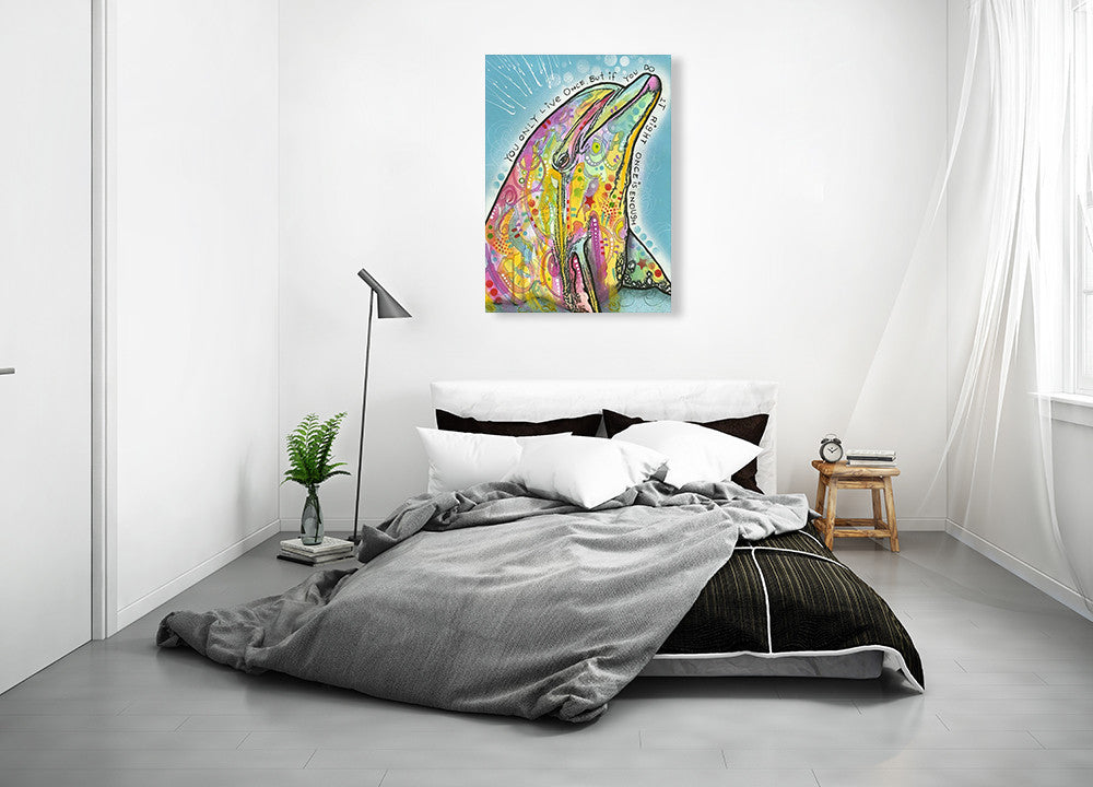 Marine Dolphin Wall Art Print on the wall