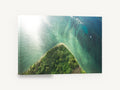 Emerald Point Reef, aerial tropical island point photograph, landscape canvas wall art print ready to hang