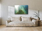 Emerald Point Reef landscape canvas print on the wall of a living room