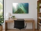 Emerald Point Reef landscape canvas print on the wall of a study