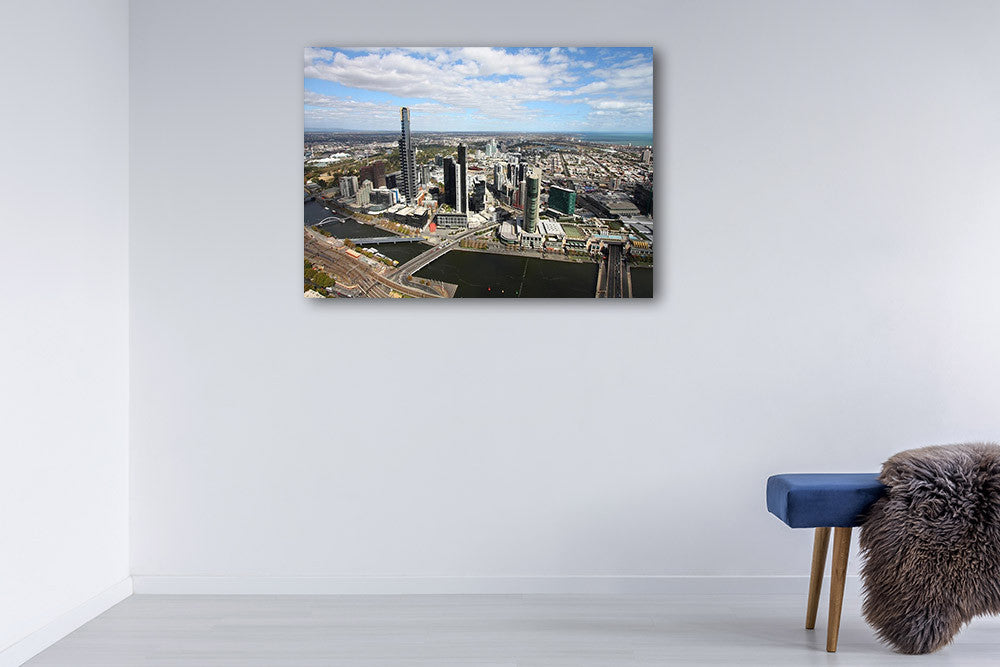 Melbourne Aerial View Wall Art Print on the wall