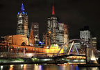 Melbourne City Lights Wall Art Print