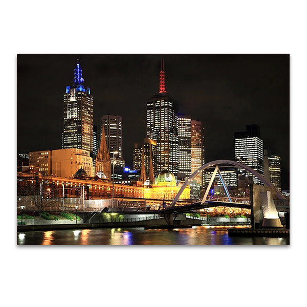 Melbourne City Lights Wall Art Print