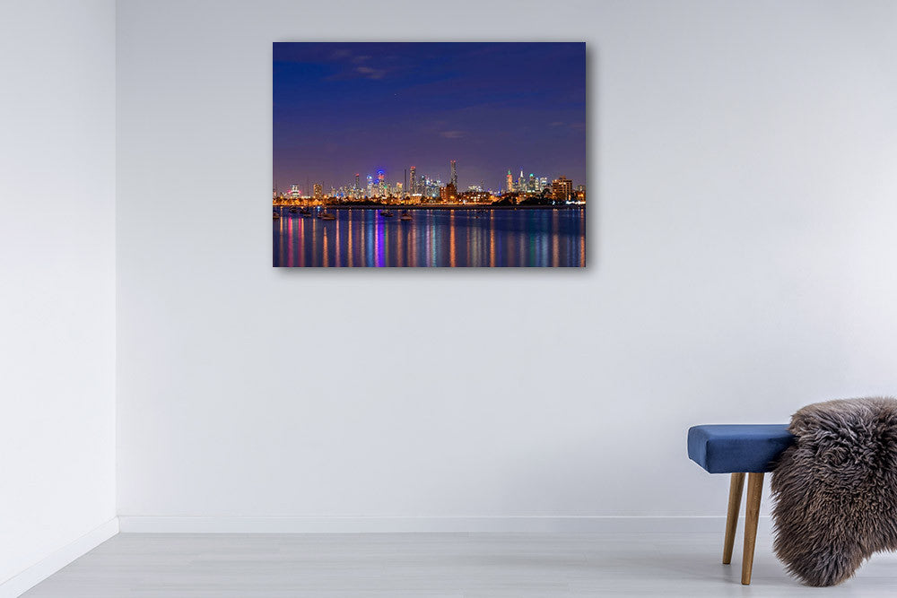Melbourne City Skyscrapers Wall Art Print on the wall