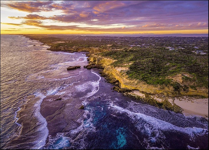 Melbourne Coastline at Dusk Wall Print