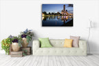 Melbourne Night Time Wall Art Print on the wall