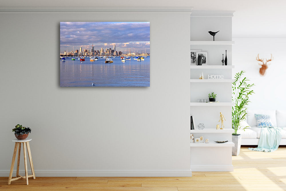 Melbourne Seascape Wall Art Print on the wall