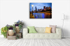 Melbourne Skyline Wall Art Print on the wall