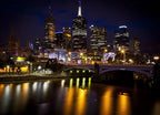 Melbourne Skyline at Night Wall Print