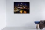 Melbourne Skyline at Night Wall Print on the wall