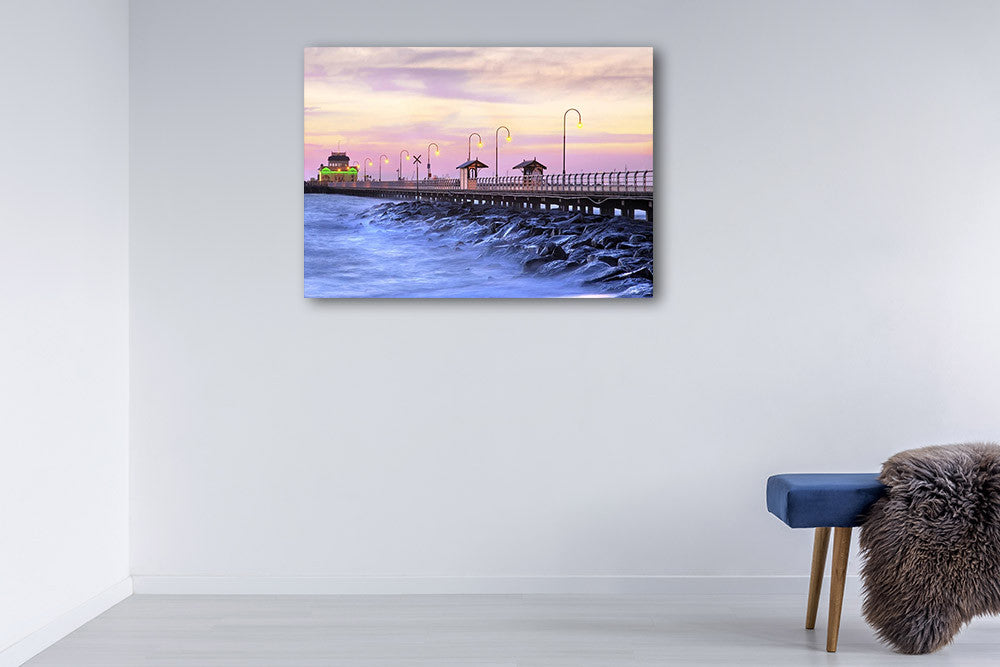 Melbourne St Kilda Pier Wall Art Print on the wall