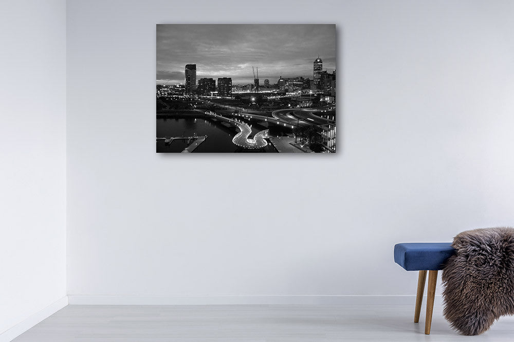 Melbourne at Night Wall Art Print on the wall