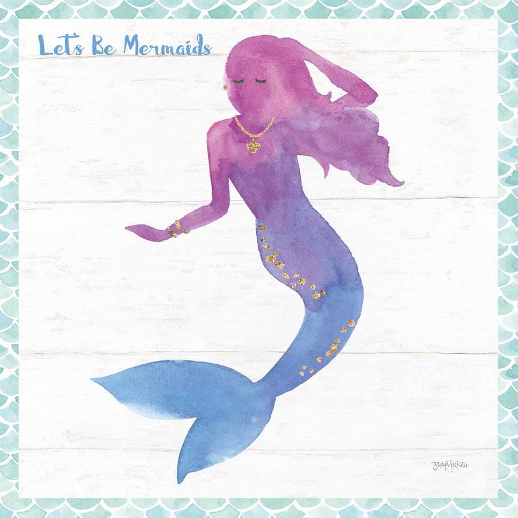 Mermaid Friends III Lets Be Wall Art Print