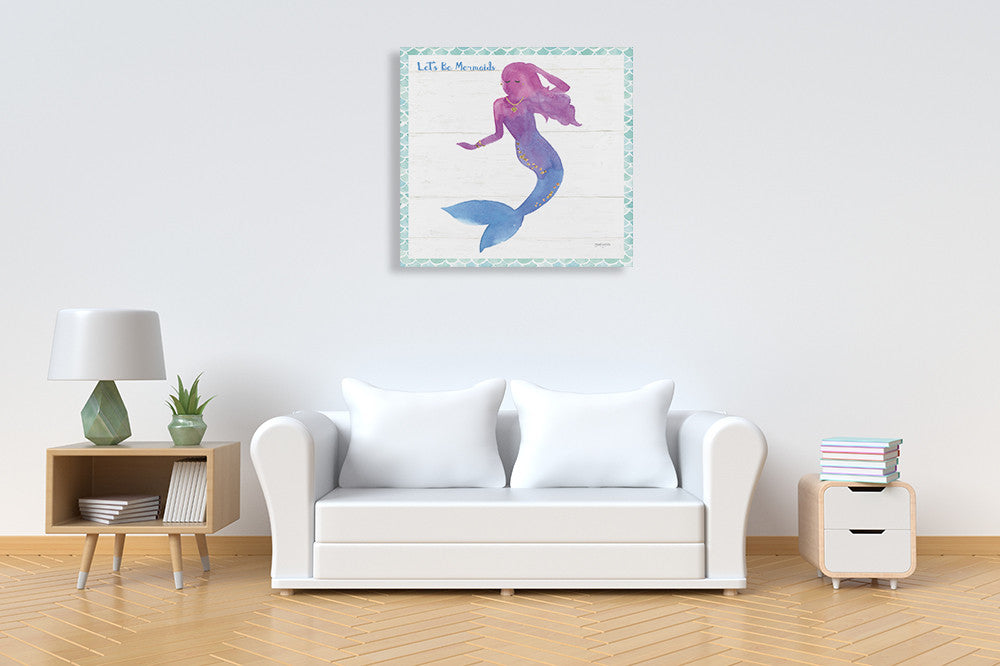 Mermaid Friends III Lets Be Wall Art Print on the wall