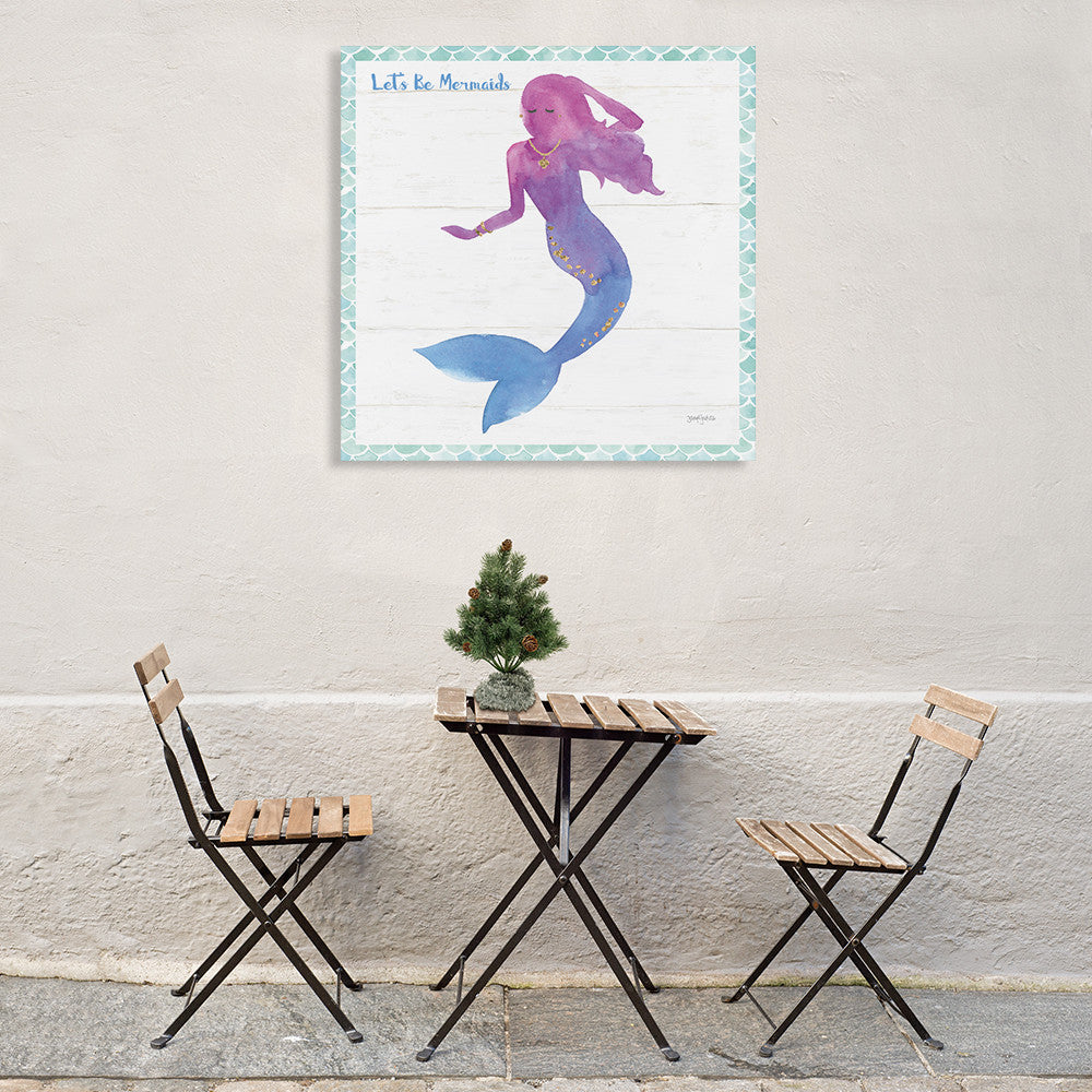 Mermaid Friends III Lets Be Wall Art Print on the wall
