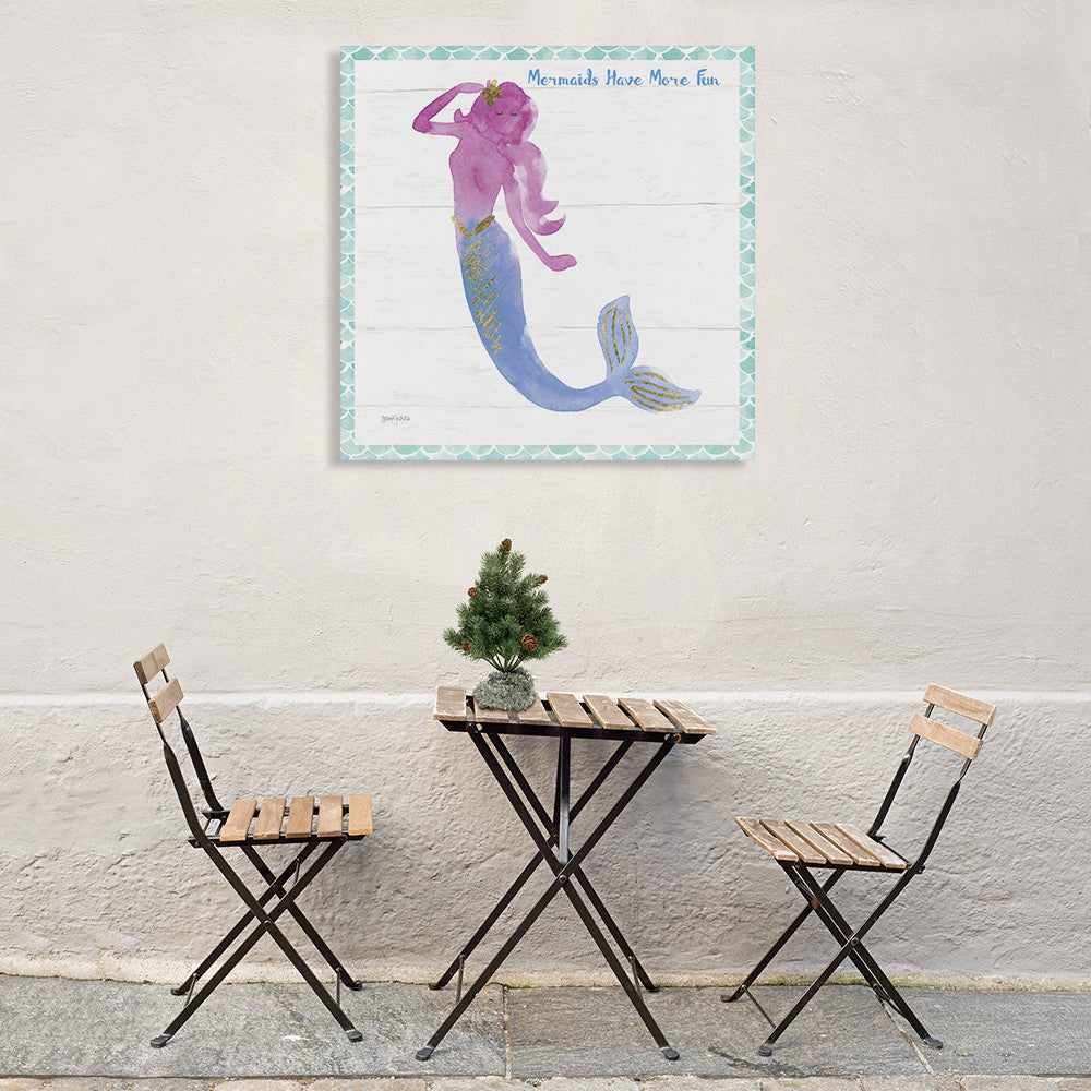 Mermaid Friends IV Fun Wall Art Print on the wall