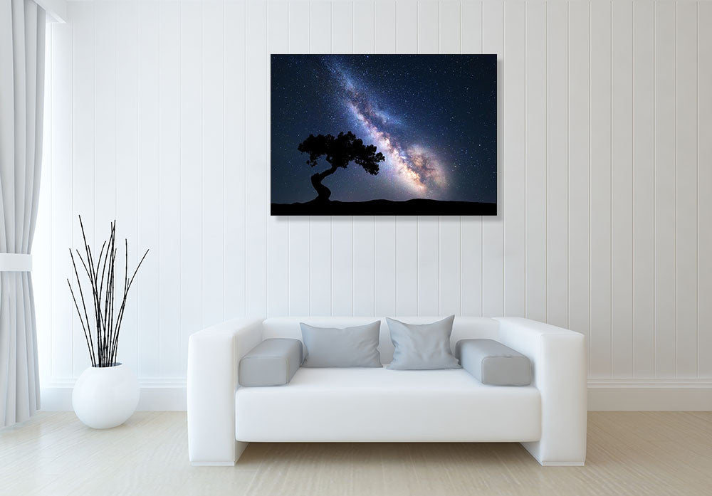 Milky Way at Night Wall Art Print on the wall