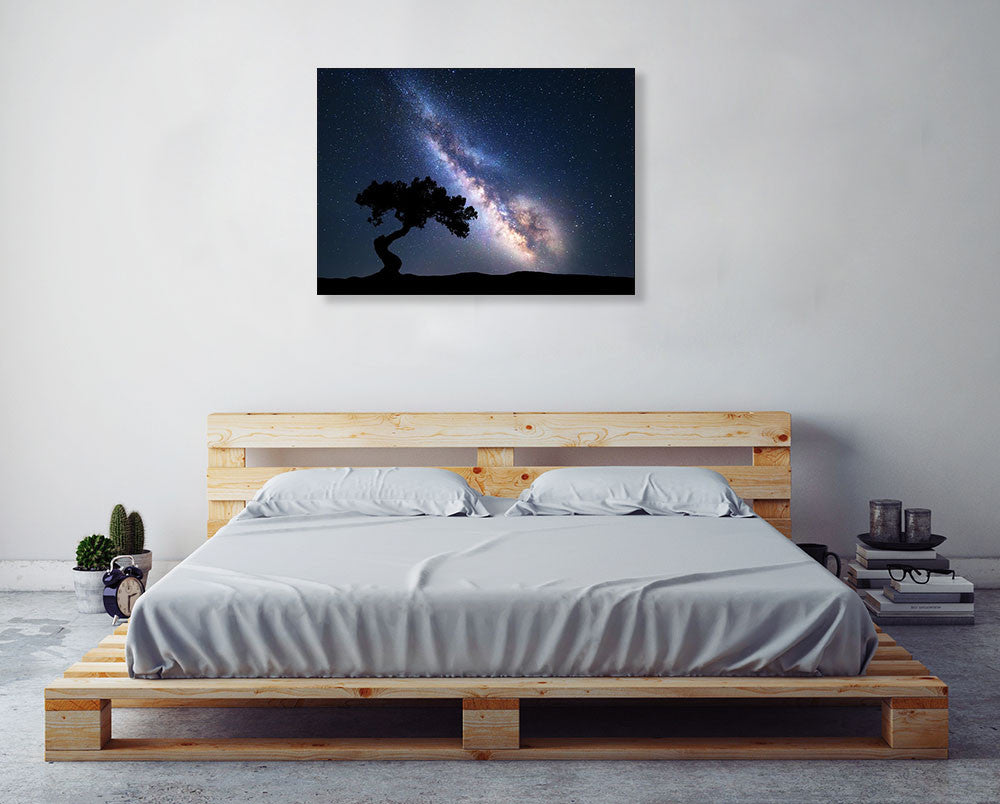 Milky Way at Night Wall Art Print on the wall