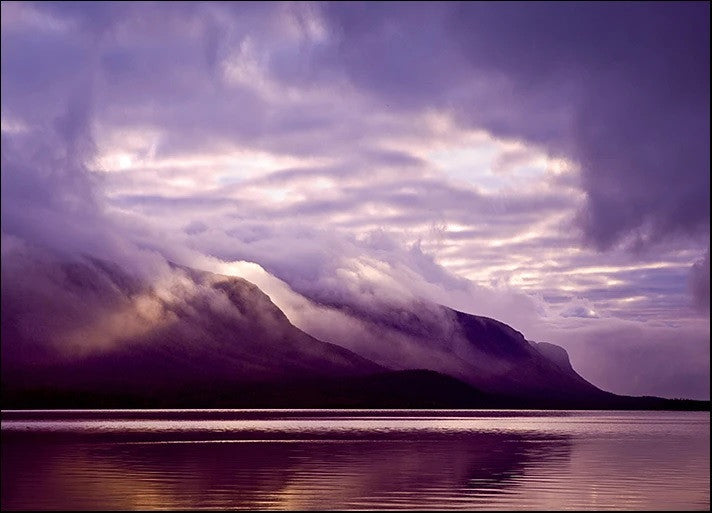 Misty Lake Coast Wall Art Print