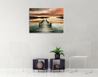 Sunset Jetty Wall Art Print on the wall
