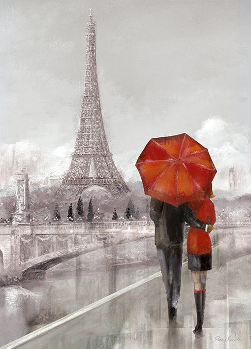 Modern Couple In Paris Wall Print