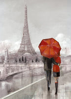 Modern Couple In Paris Wall Print