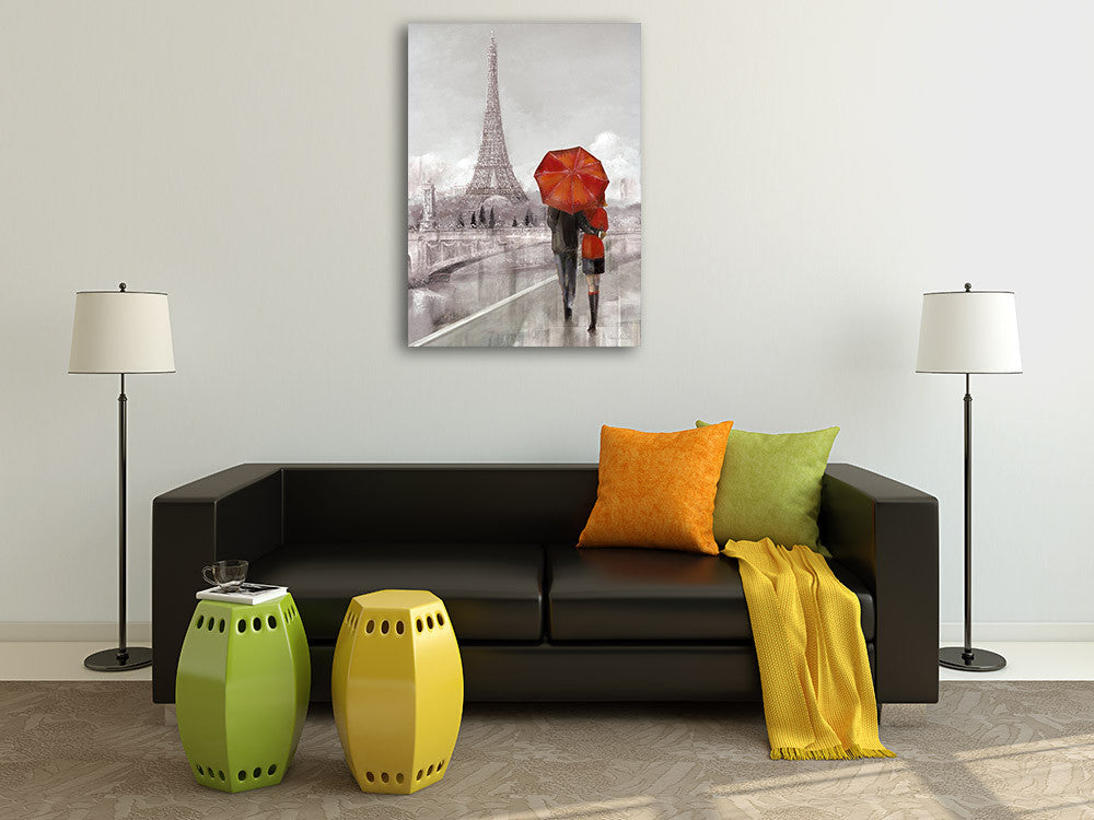 Modern Couple In Paris Wall Print on the wall