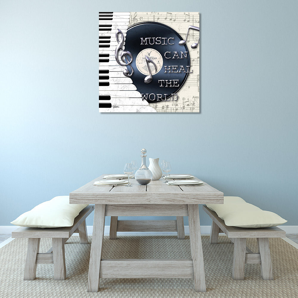 Music Heal the World Wall Print on the wall