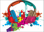Musical Headphones Wall Print