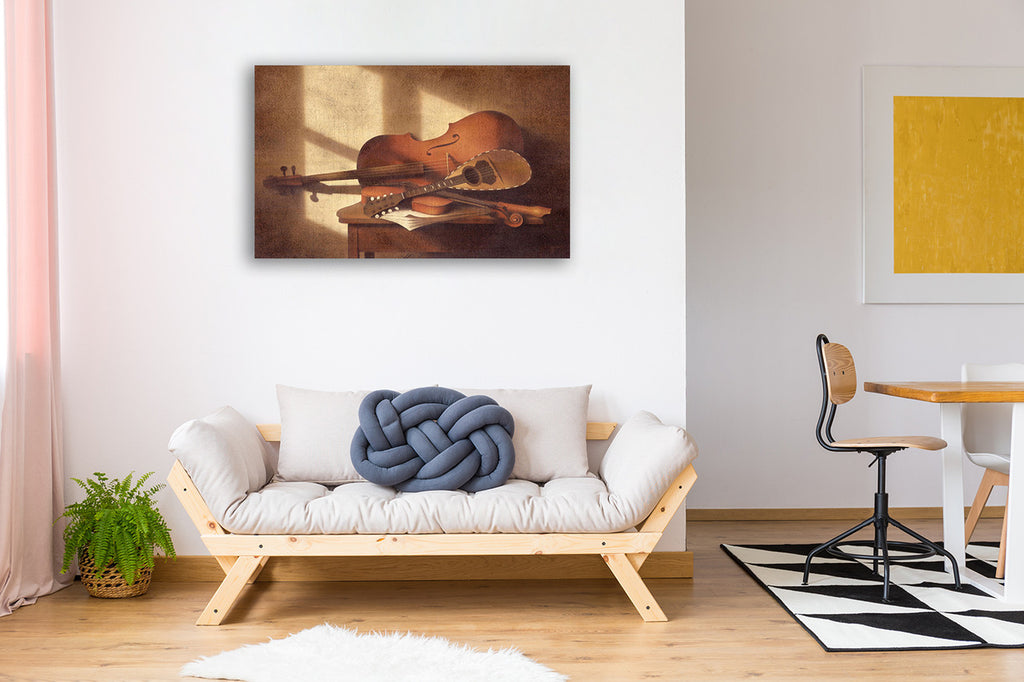 Musical Instruments Wall Art Print on the wall