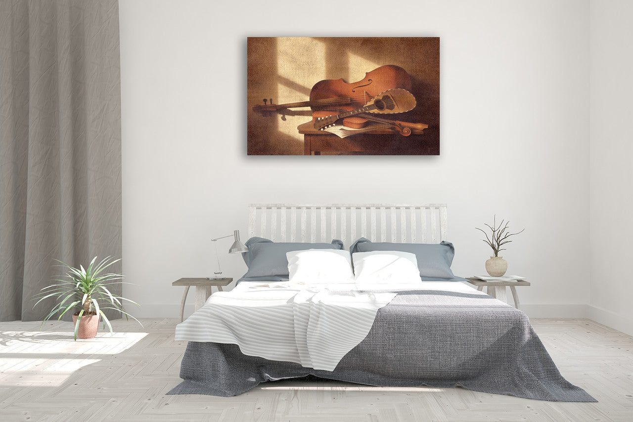 Musical Instruments Wall Art Print on the wall