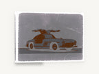 Gullwing in Grey, retro gullwing sports car, stretched canvas wall art print ready to hang
