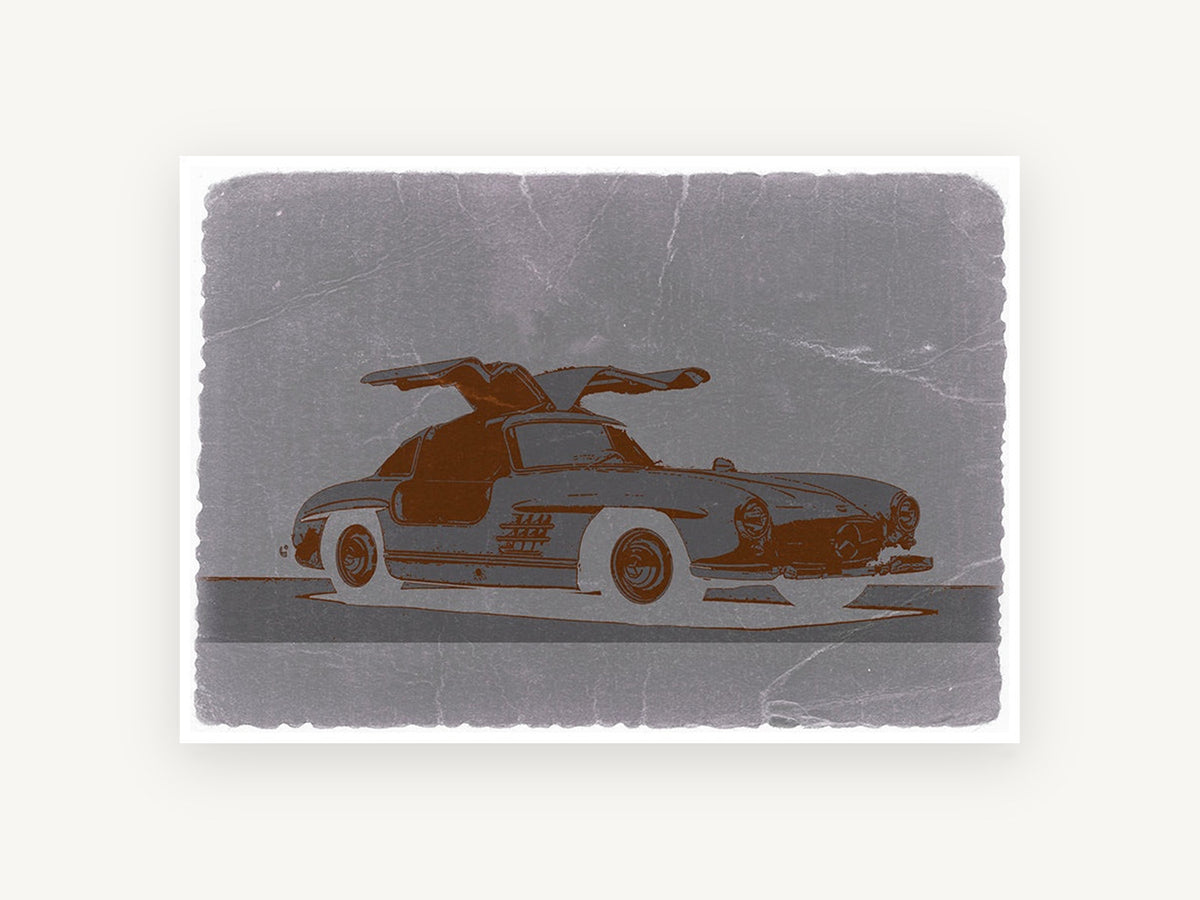 Gullwing in Grey, vintage canvas wall art print, front view