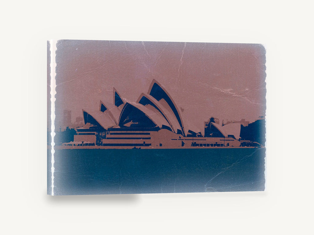 Opera House Faded Dusk, sydney opera house vintage, city canvas wall art print ready to hang