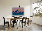 Opera House Faded Dusk city canvas print on the wall of a dining room