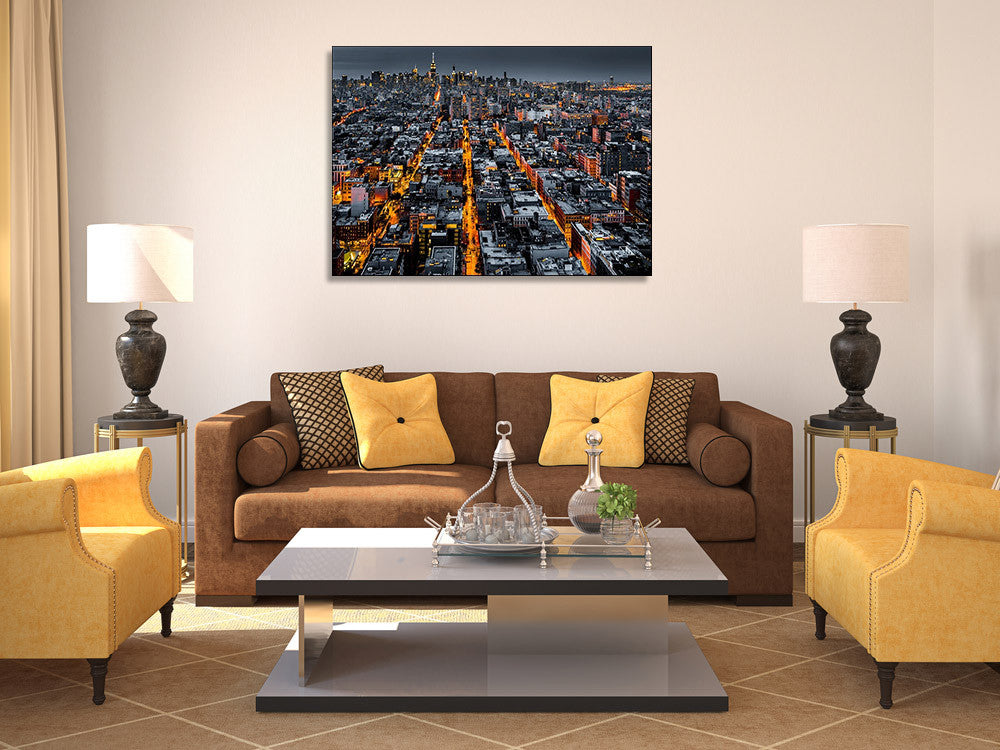 New York City at Night Wall Print on the wall