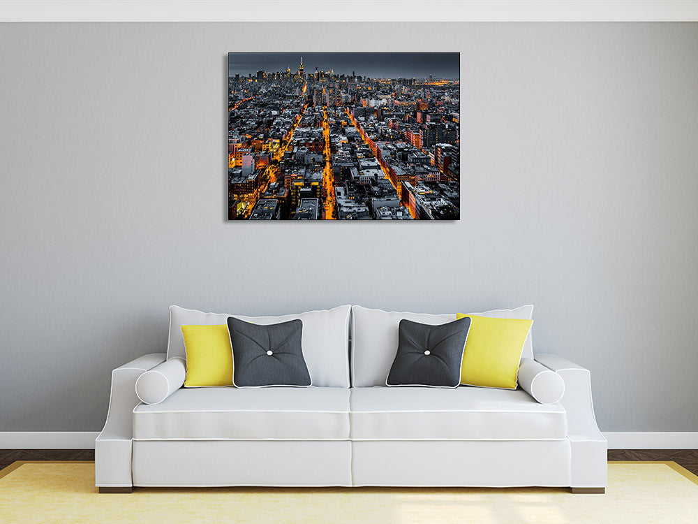 New York City at Night Wall Print on the wall