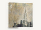 Gilded Chrysler Haze, chrysler building new york textured art, city canvas wall art print ready to hang