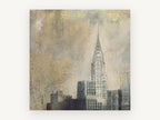 Gilded Chrysler Haze, chrysler building new york textured art, city canvas wall art print, front view