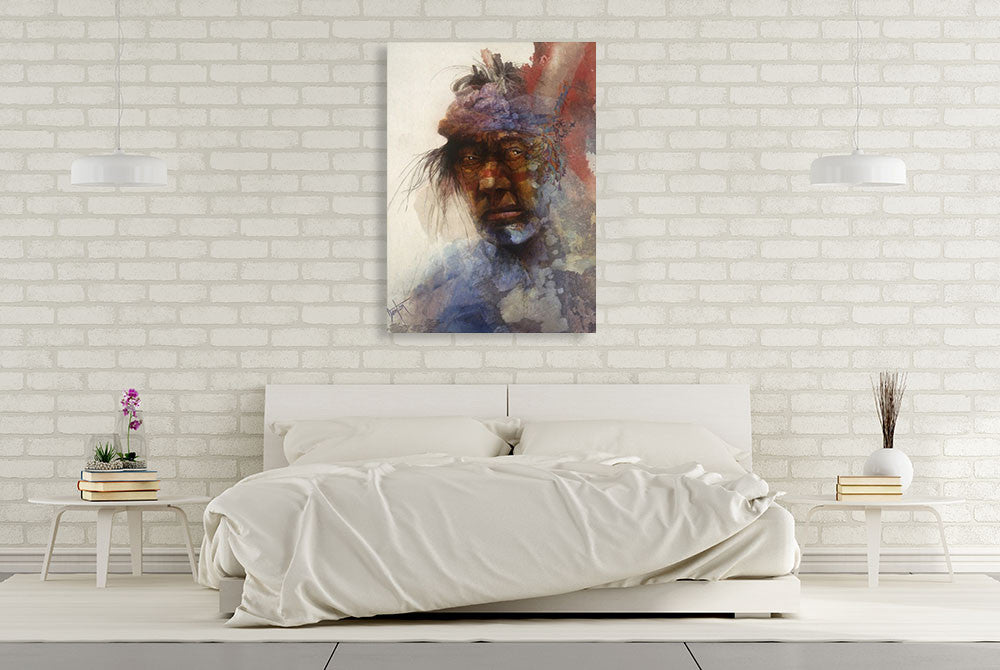 Native Indian Man Wall Art Print on the wall